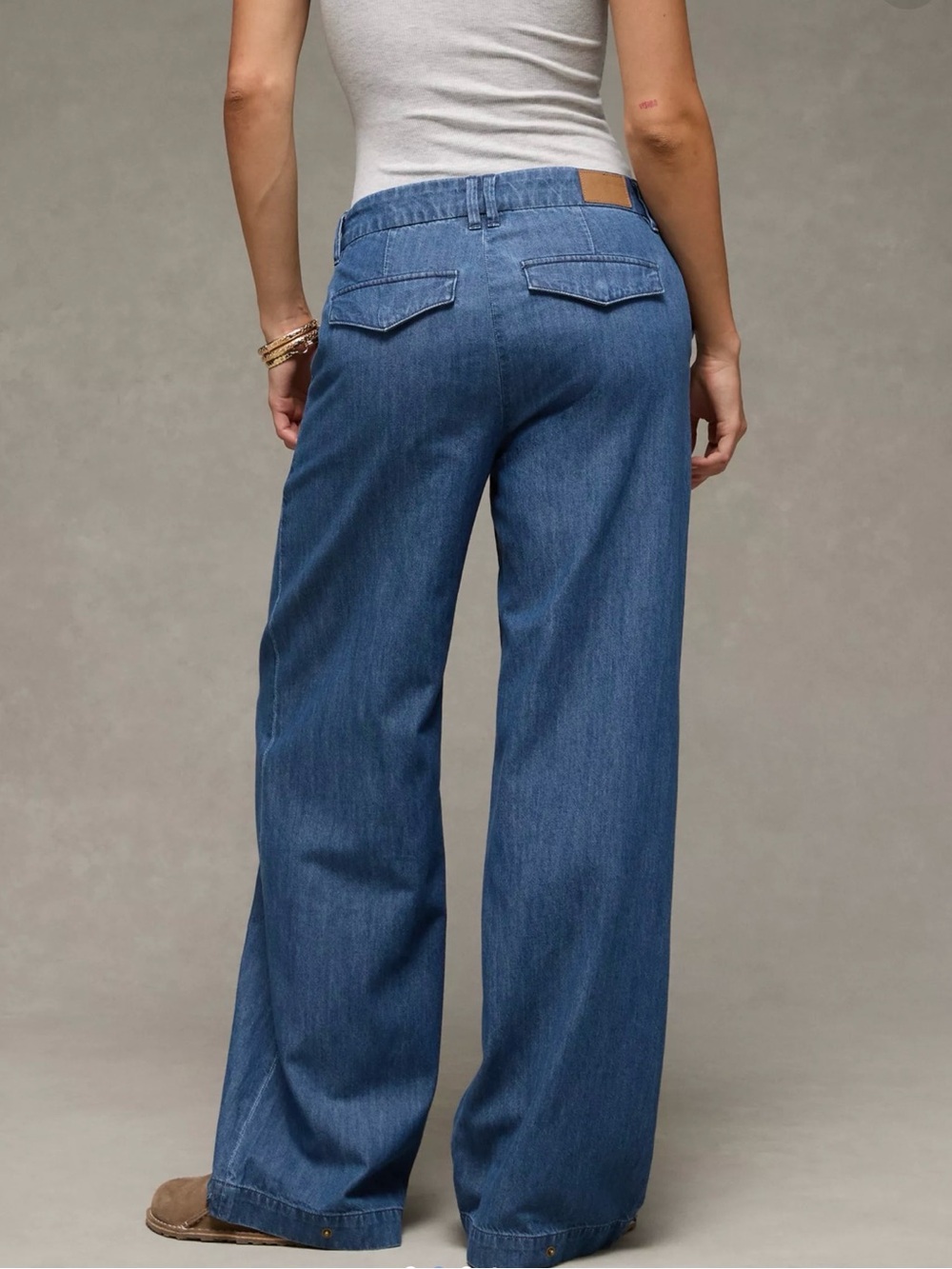 American Eagle Baggy Wide-Leg Trouser Jeans | Size 14 Short - Picture 9 of 15